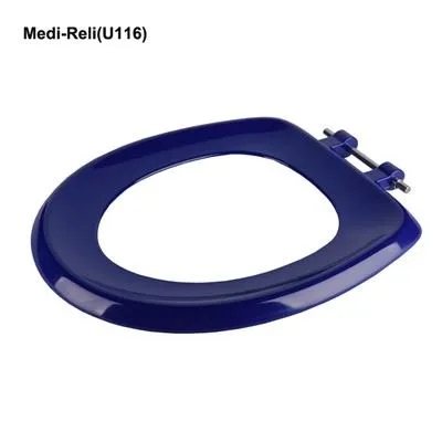 Blåt rundt toiletsæde